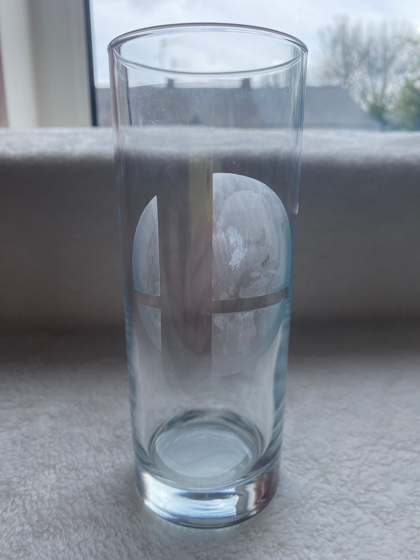 Super Smash Bros Nintendo Etched Drinking Glass