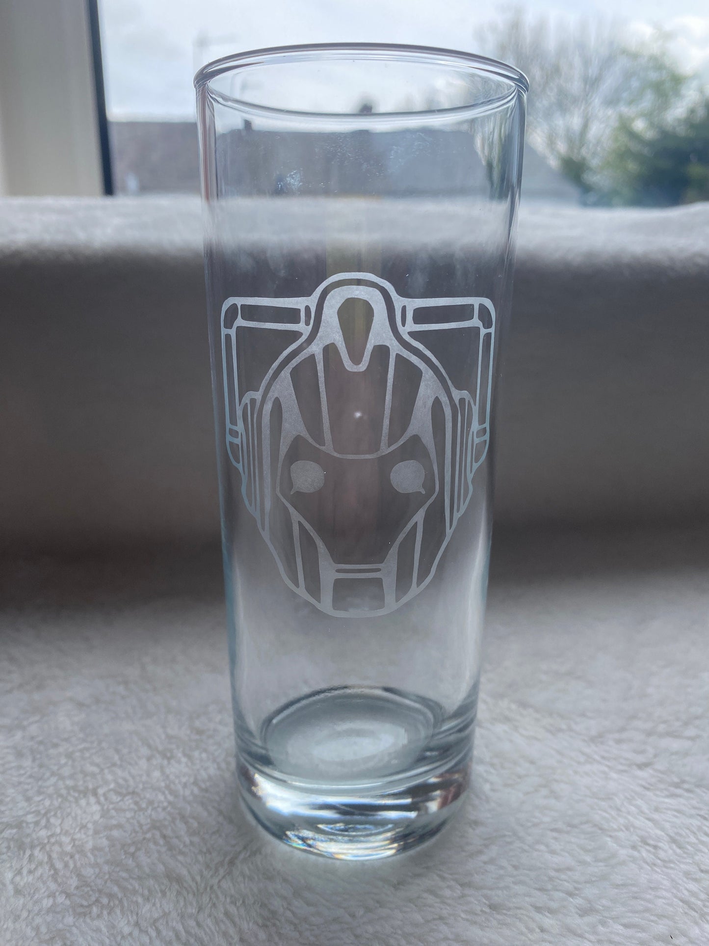 Cyberman Etched Drinking Glass