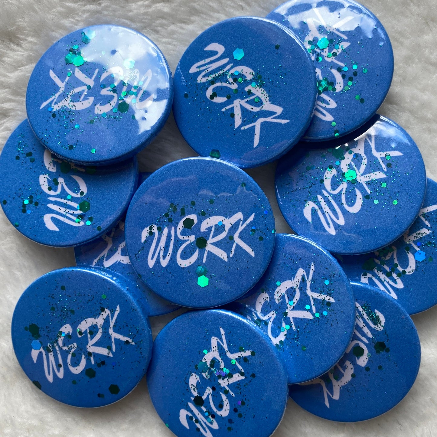 Werk Glitter Badge 38mm