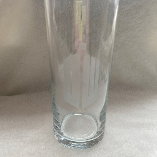 Doctor Who Logo Etched Drinking Glass