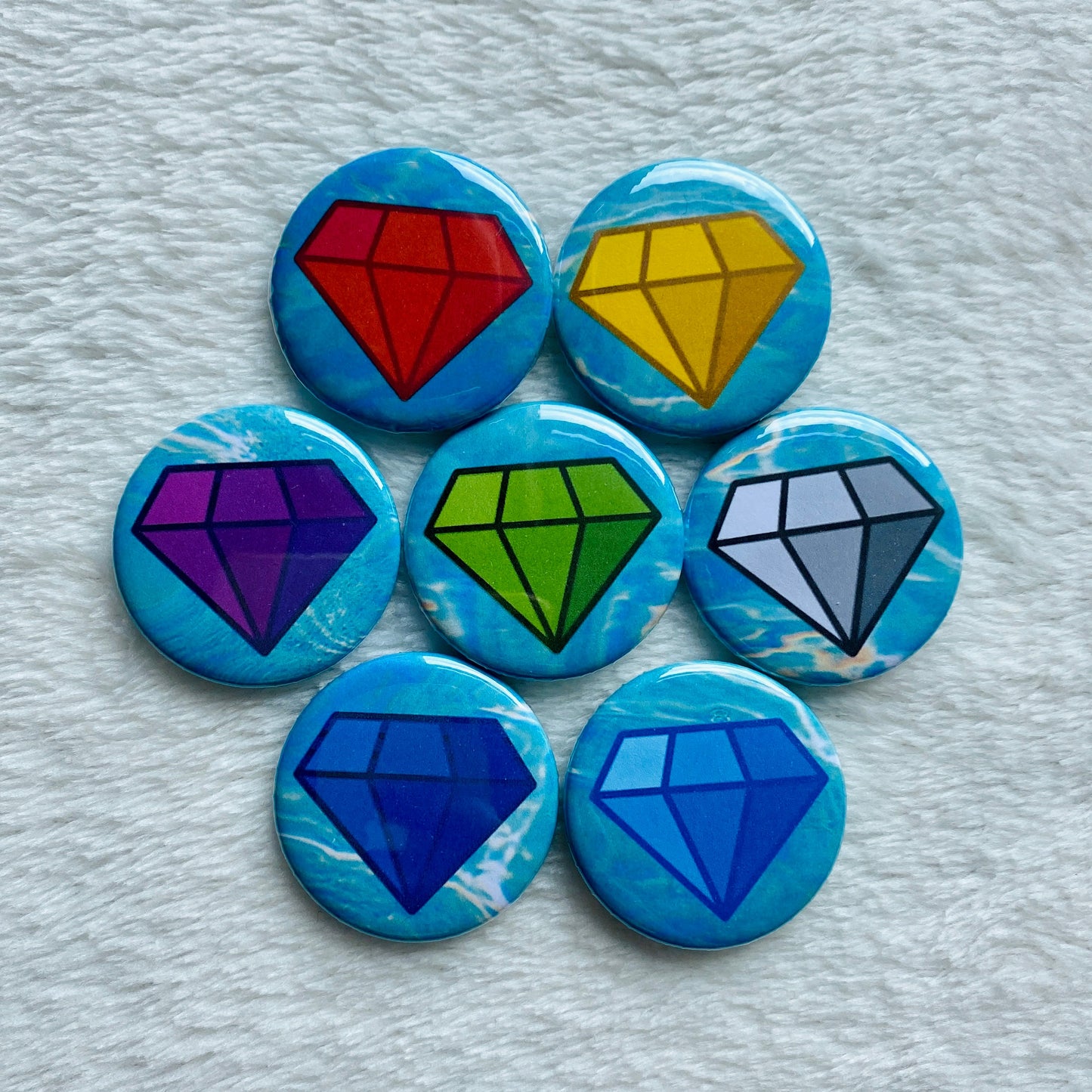 Chaos Emerald Sonic the Hedgehog Badge Set