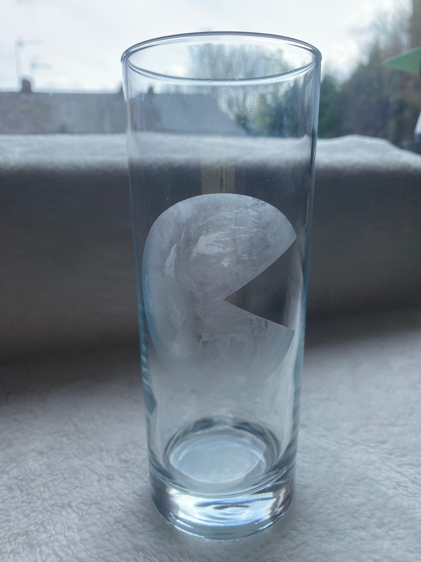 Pacman Etched Drinking Glass