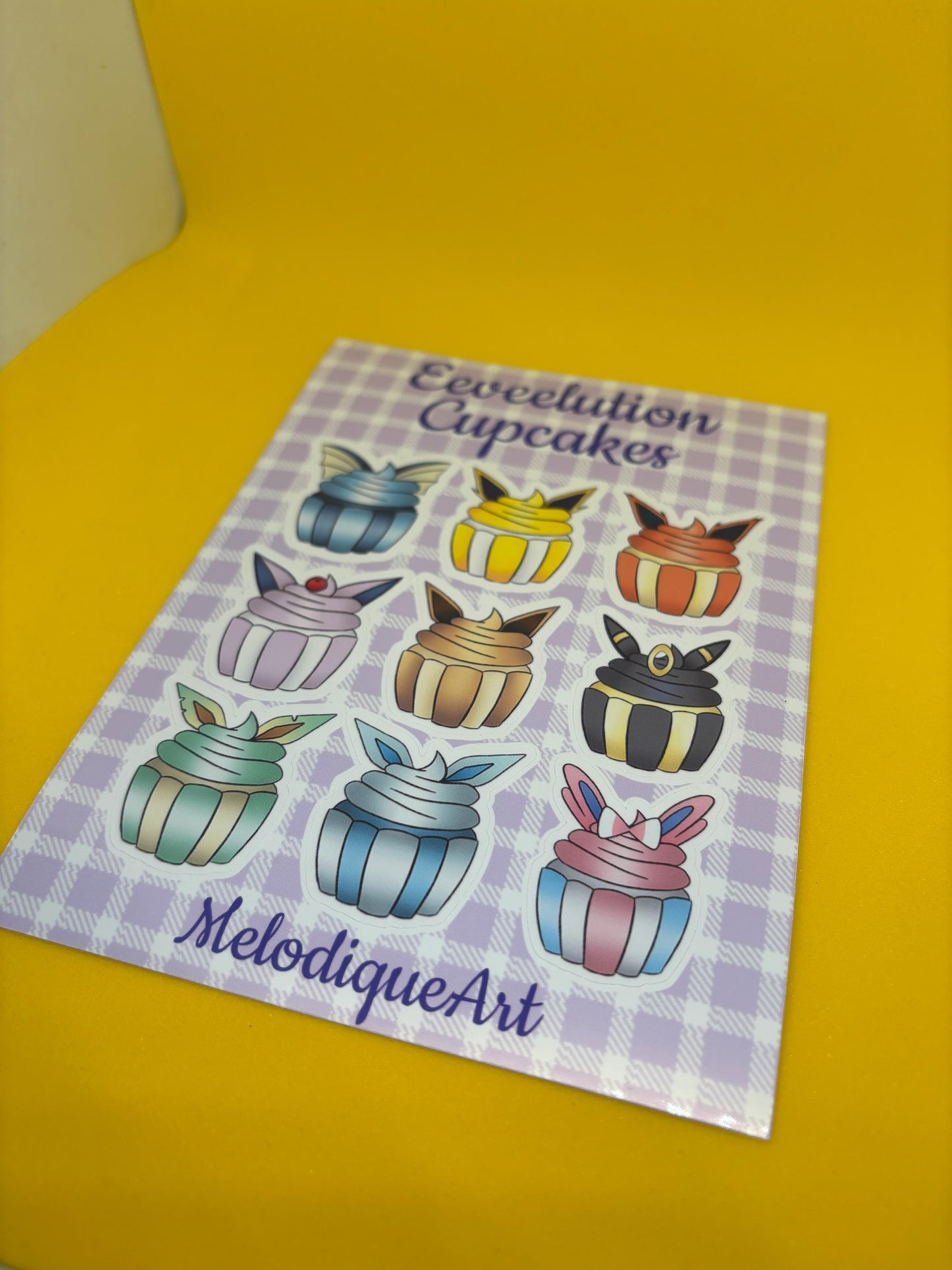 Eeveelution Cupcakes Pokemon Sticker Sheet