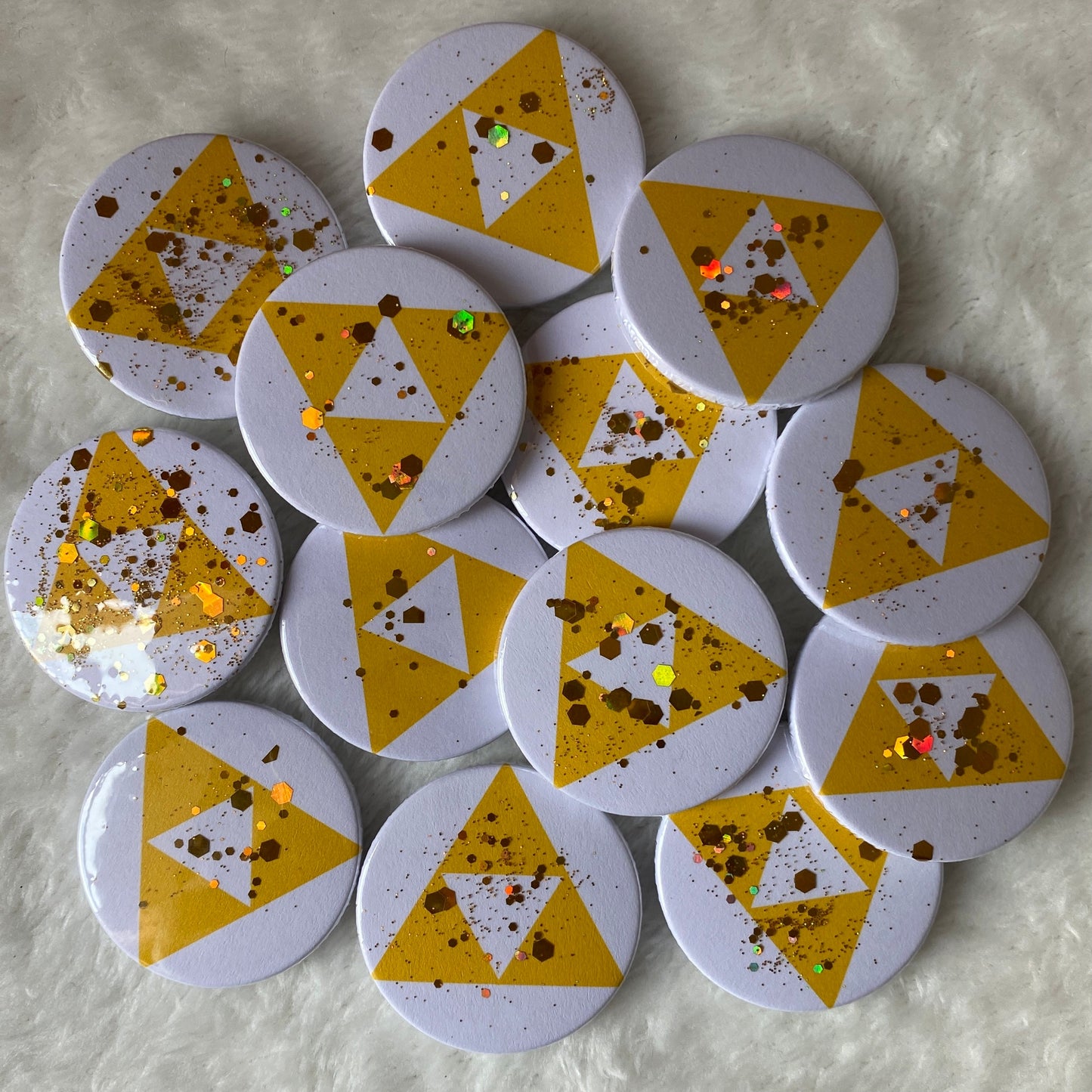 Triforce Glitter Badge 38mm