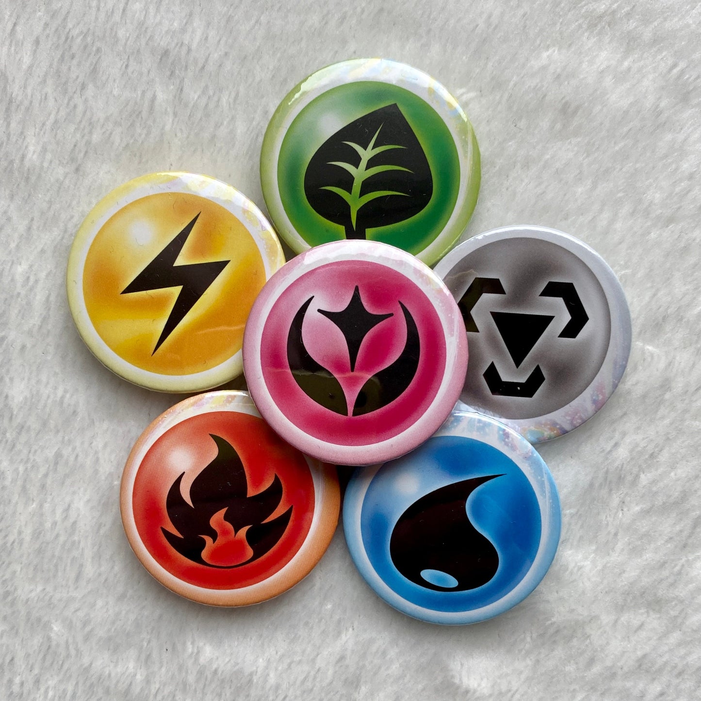 Pokemon Type Badges (38mm Recycled Material)