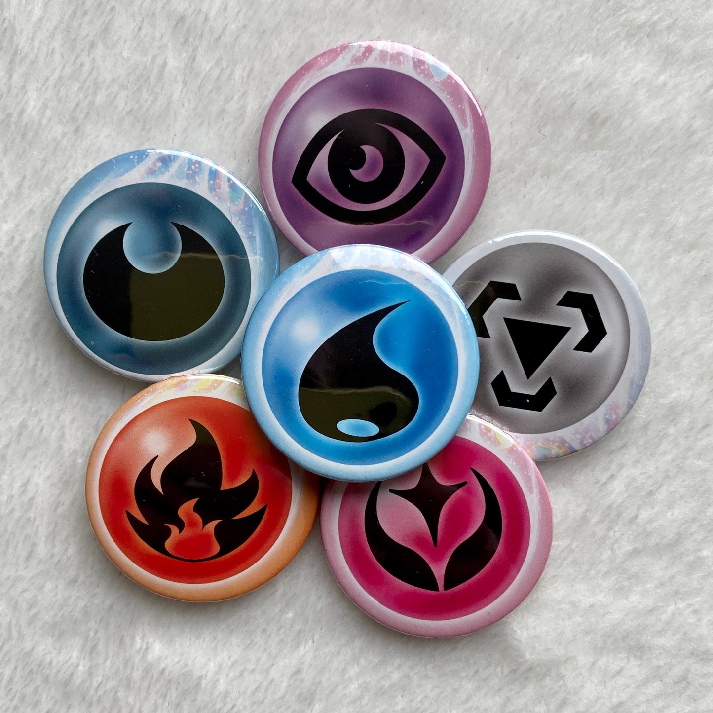 Pokemon Type Badges (38mm Recycled Material)