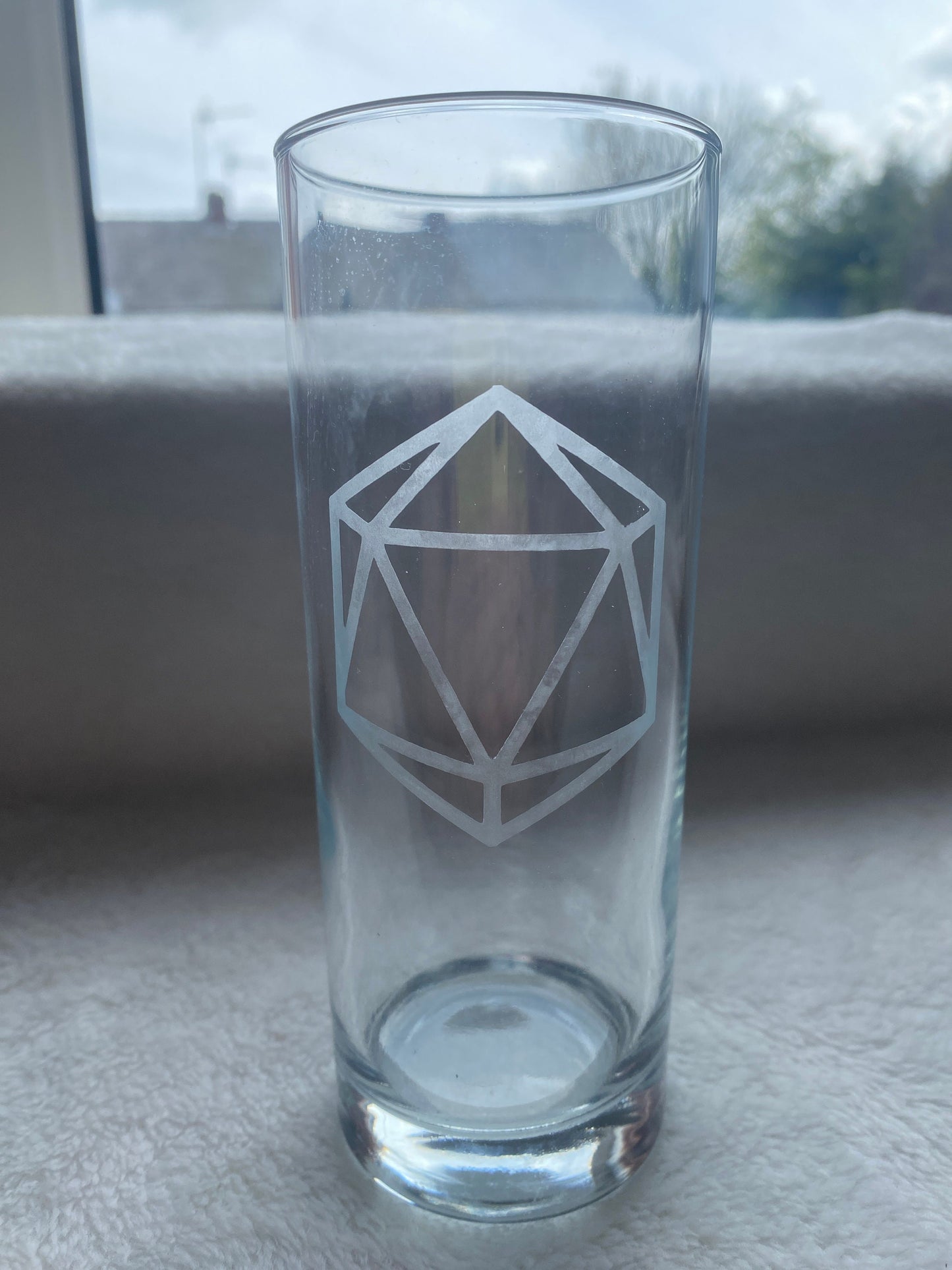 Dice Dungeons & Dragons DnD Etched Drinking Glass