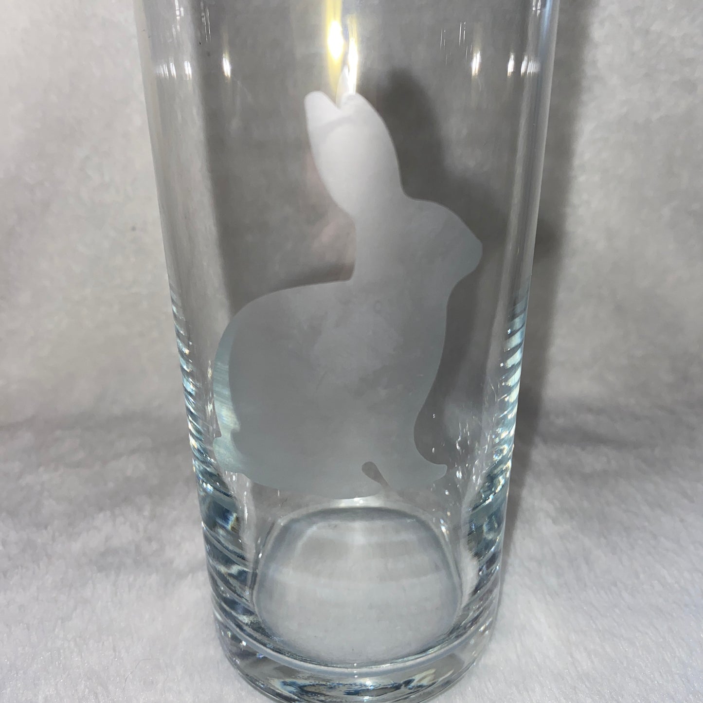 Rabbit Etched Drinking Glass