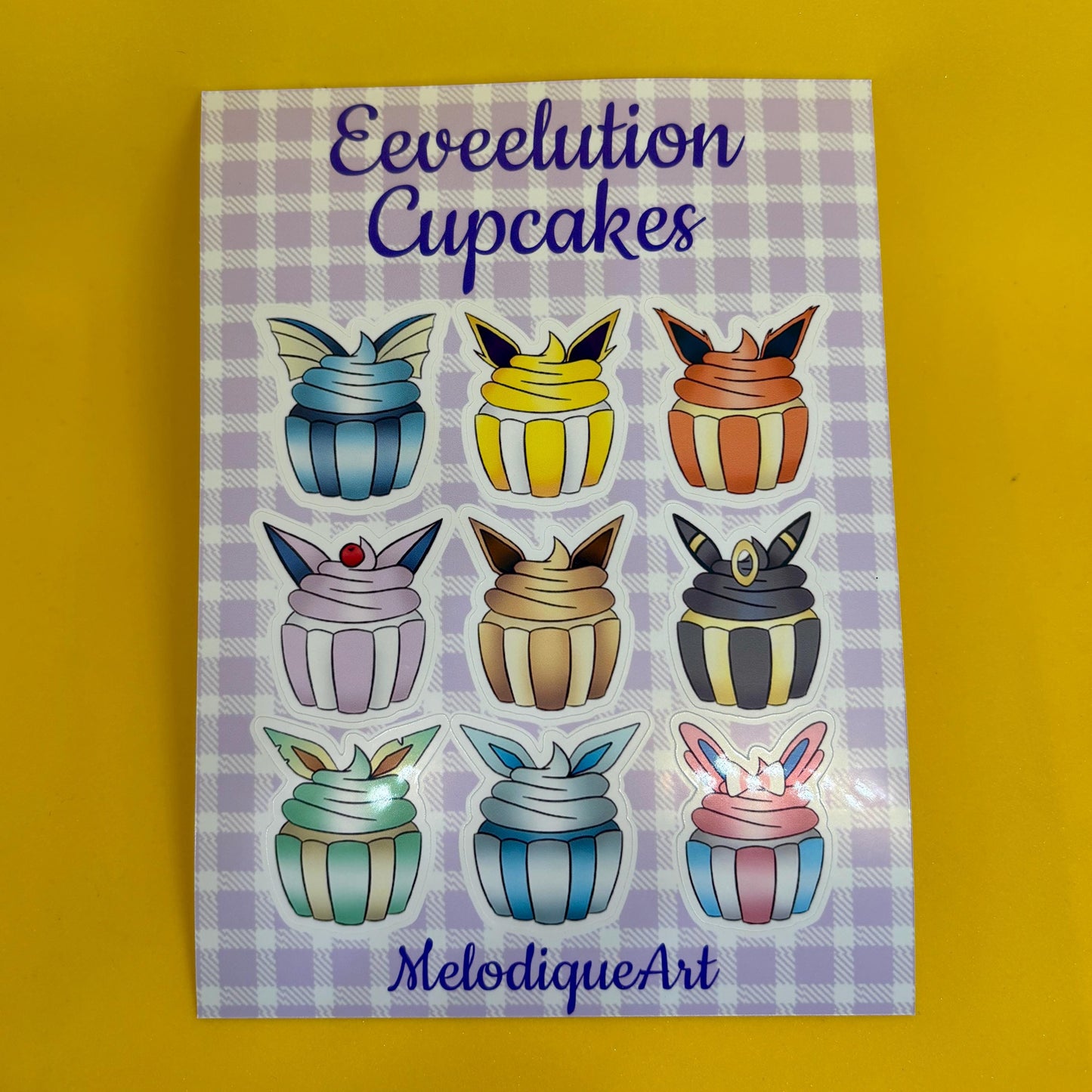 Eeveelution Cupcakes Pokemon Sticker Sheet