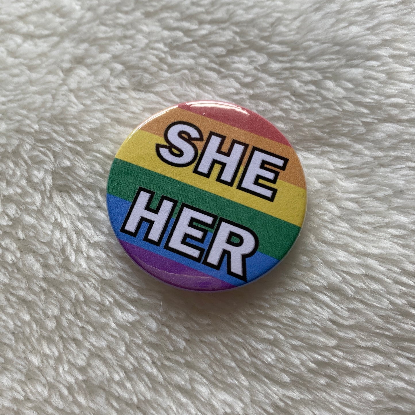 LGBT Pride Pronoun Badges 38mm