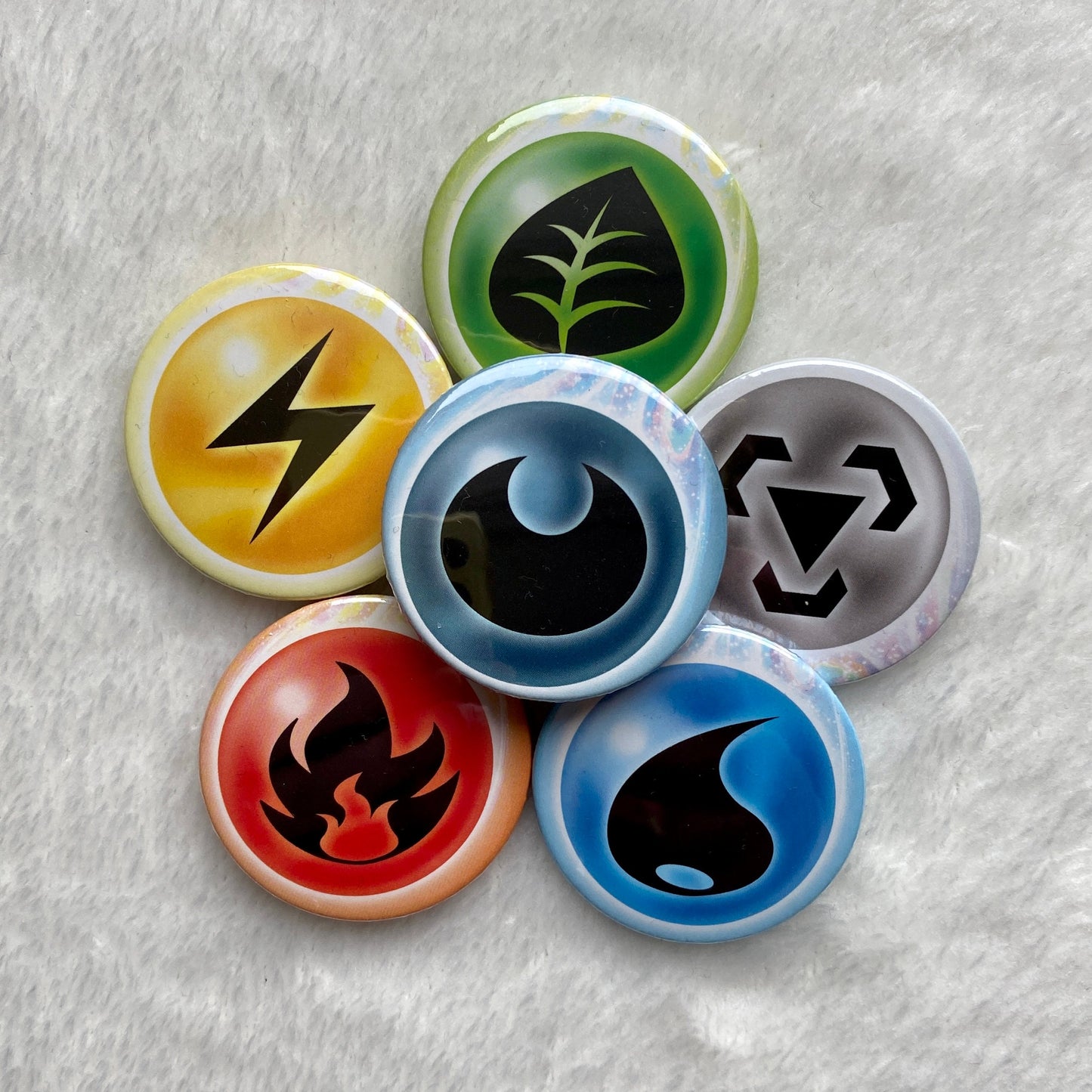 Pokemon Type Badges (38mm Recycled Material)