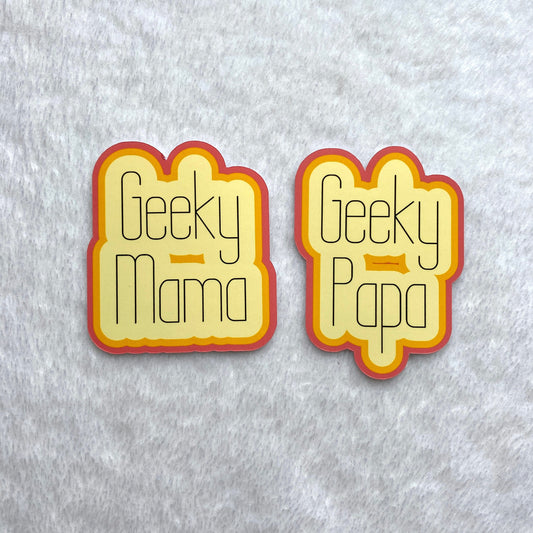 Geeky Mama & Papa Sticker Set