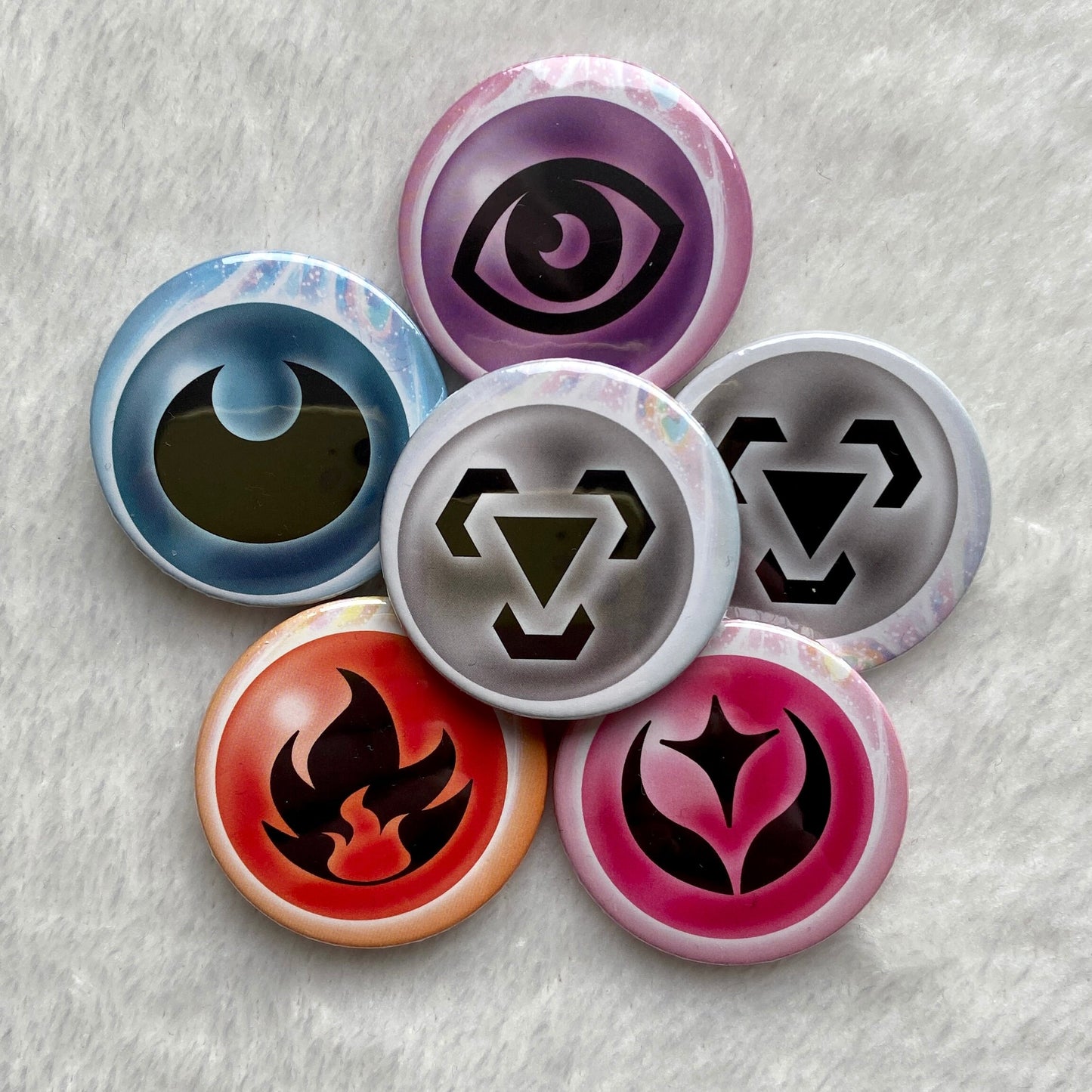 Pokemon Type Badges (38mm Recycled Material)