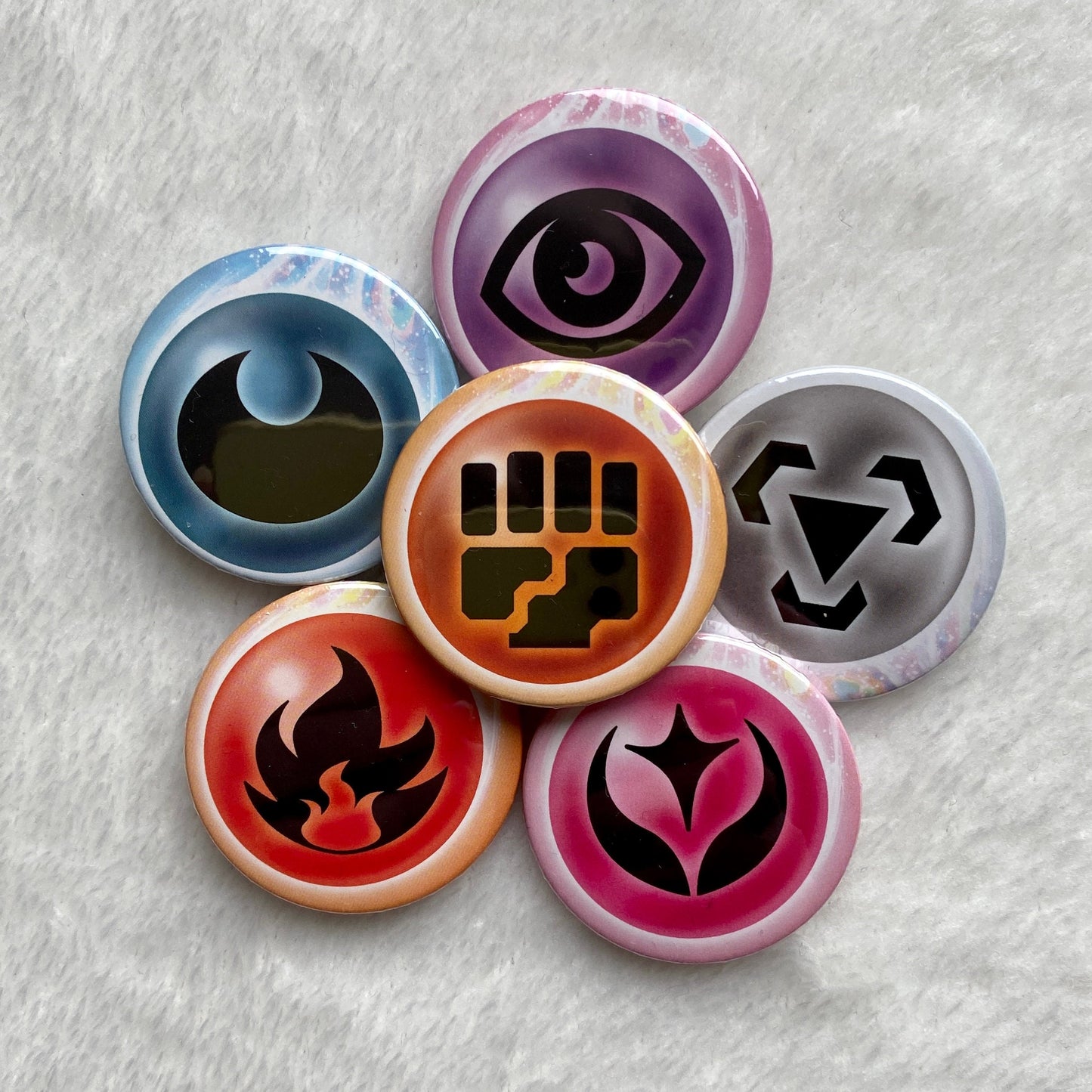Pokemon Type Badges (38mm Recycled Material)