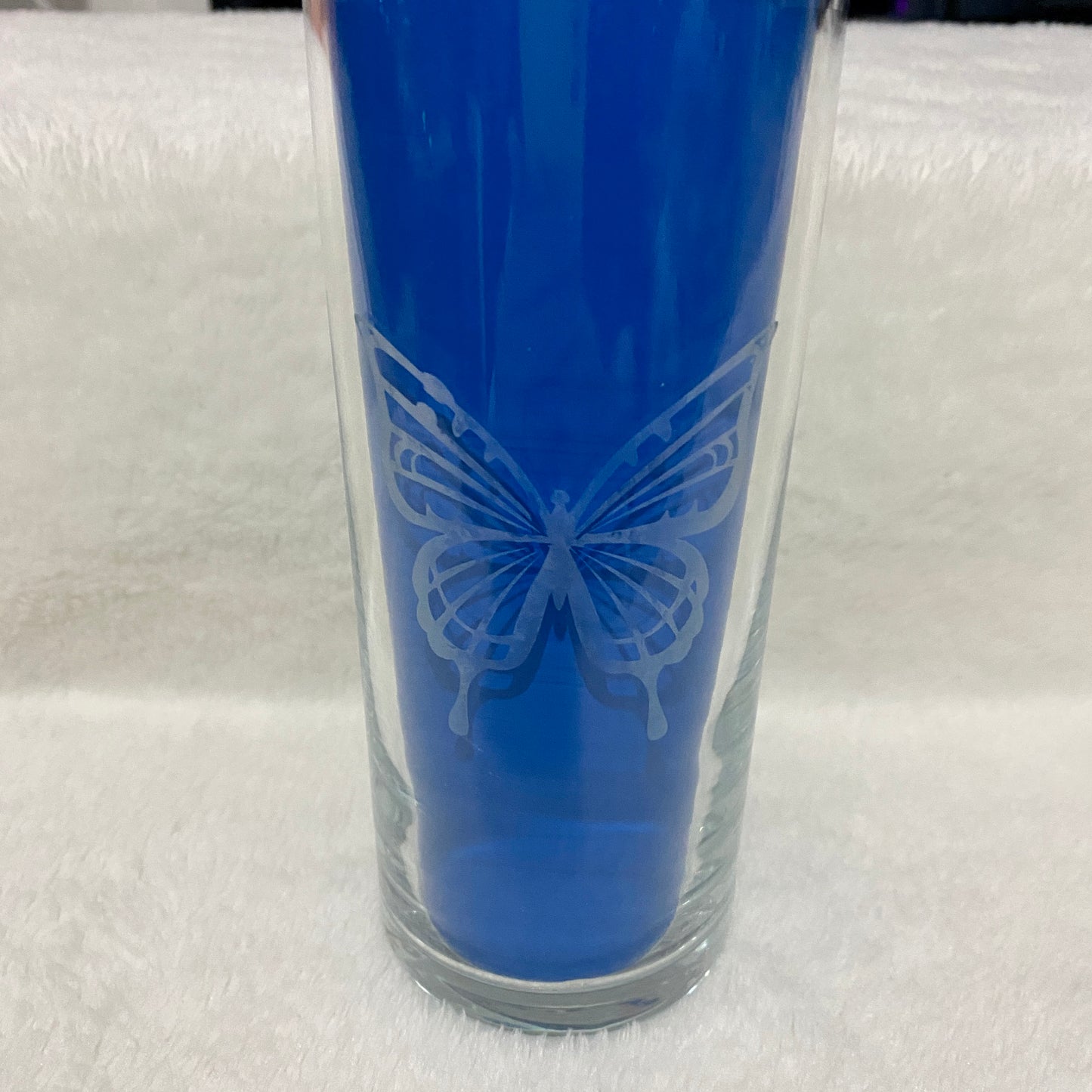 Butterfly Etched Glass