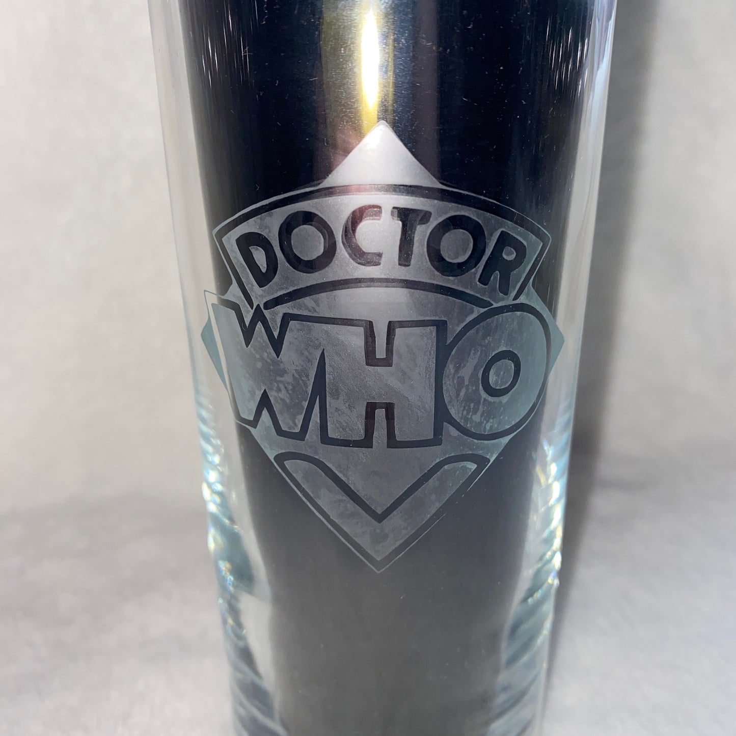 Doctor Who Logo Etched Drinking Glass
