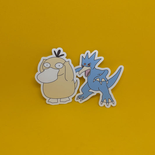 Pokemon Psyduck Golduck Sticker Set
