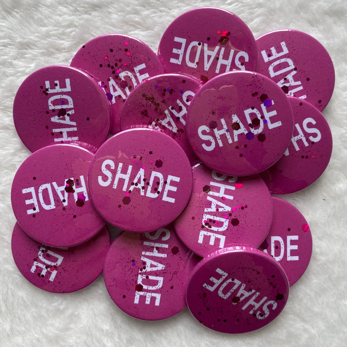 Shade Glitter Badge 38mm
