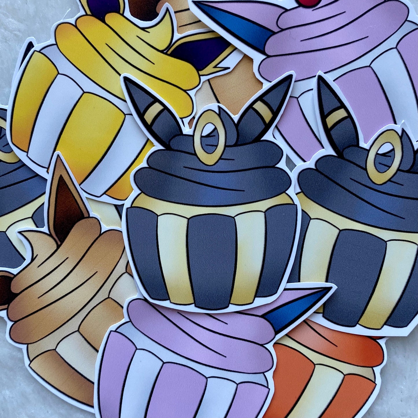 Eevee Eeveelutions Cupcake Stickers