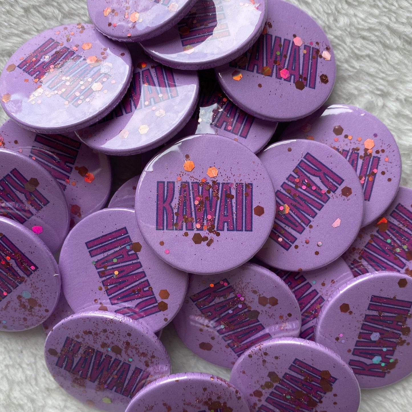 Kawaii Glitter Badge 38mm