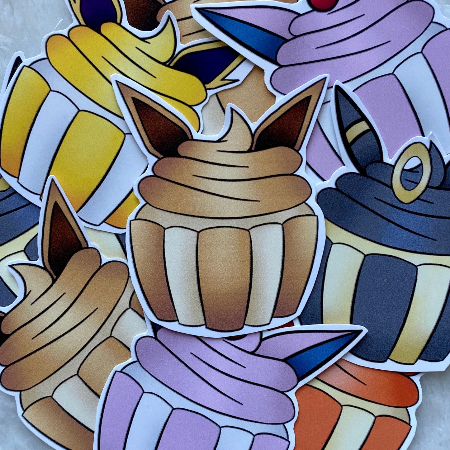 Eevee Eeveelutions Cupcake Stickers