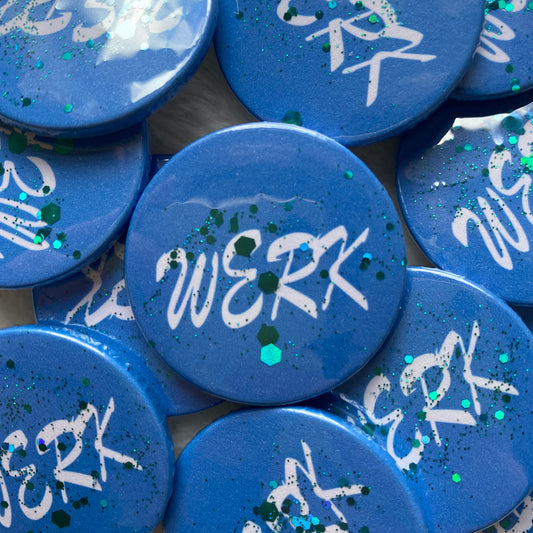 Werk Glitter Badge 38mm