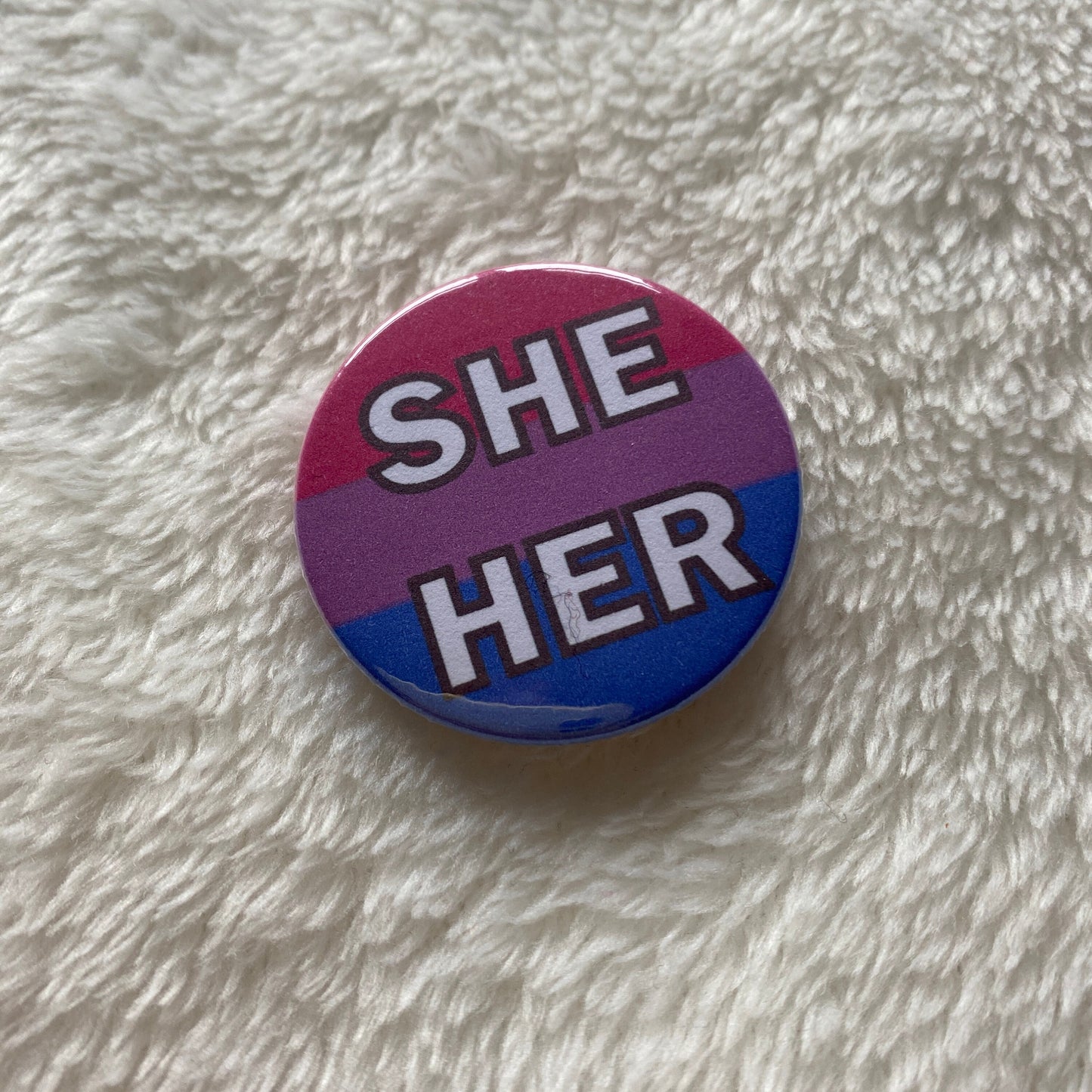 Bisexual Pride Pronoun Badges 38mm