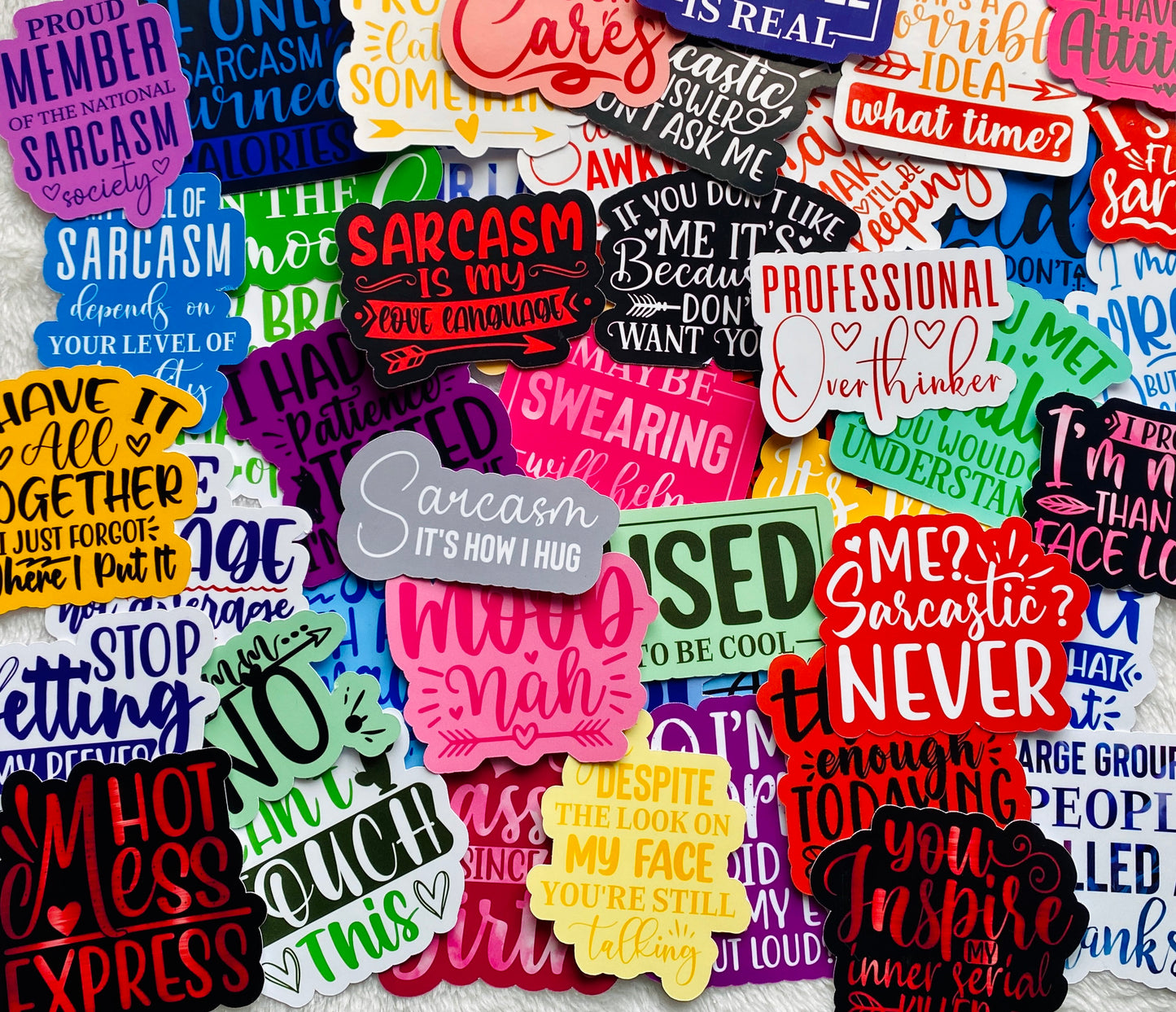 Sarcastic Funny Quote Sticker Pack