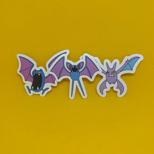 Pokémon Zubat Golbat Crobat Stickers
