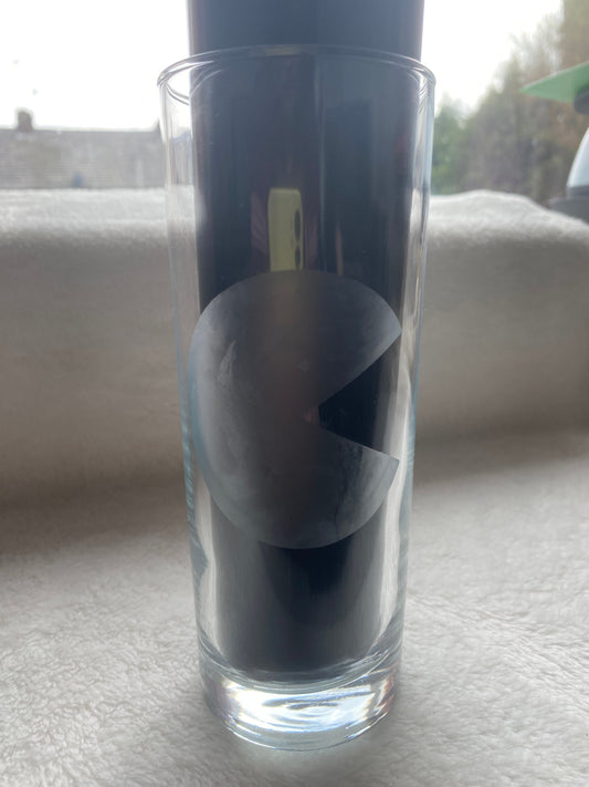 Pacman Etched Drinking Glass