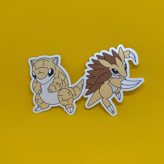 Pokemon Sandshrew Sandslash Stickers