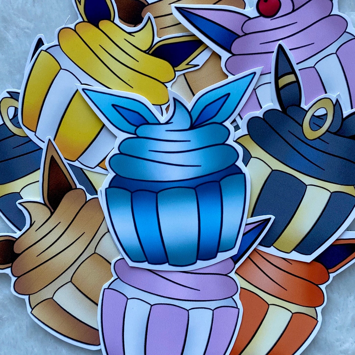 Eevee Eeveelutions Cupcake Stickers