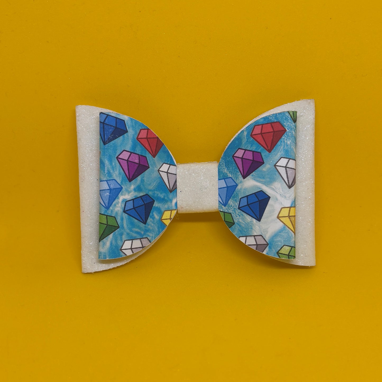 Chaos Emerald Glitter Hair Bow