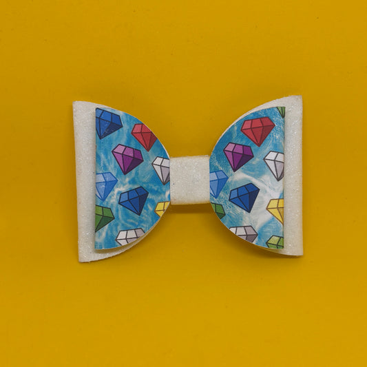 Chaos Emerald Glitter Hair Bow