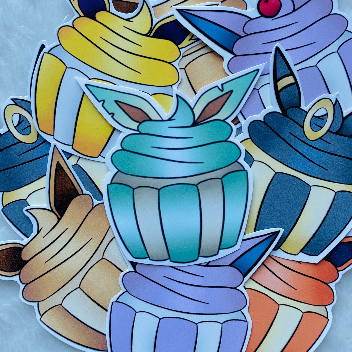 Eevee Eeveelutions Cupcake Stickers