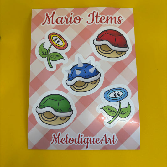Mario Items Sticker Sheet