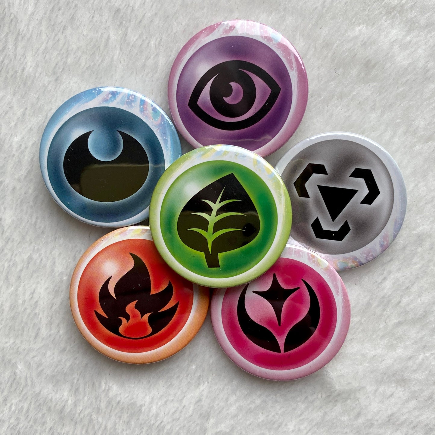 Pokemon Type Badges (38mm Recycled Material)