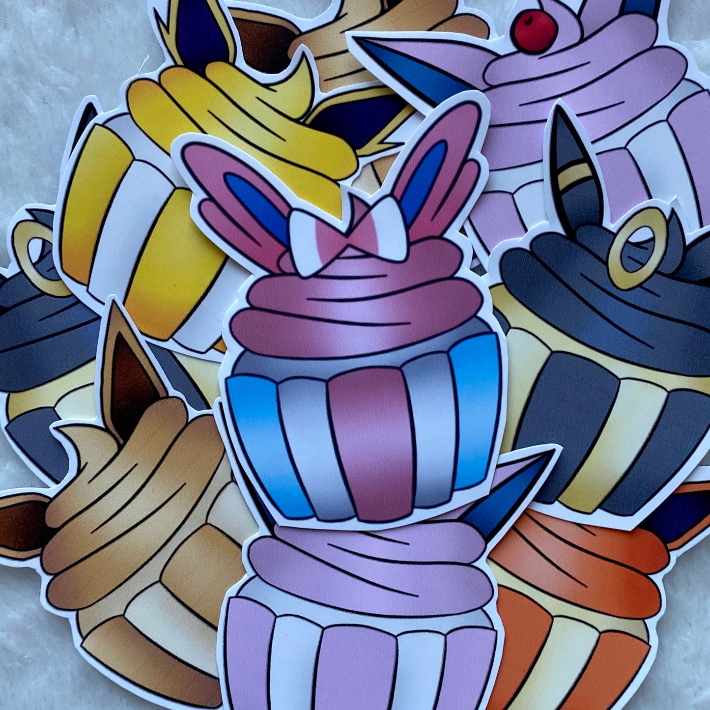 Eevee Eeveelutions Cupcake Stickers