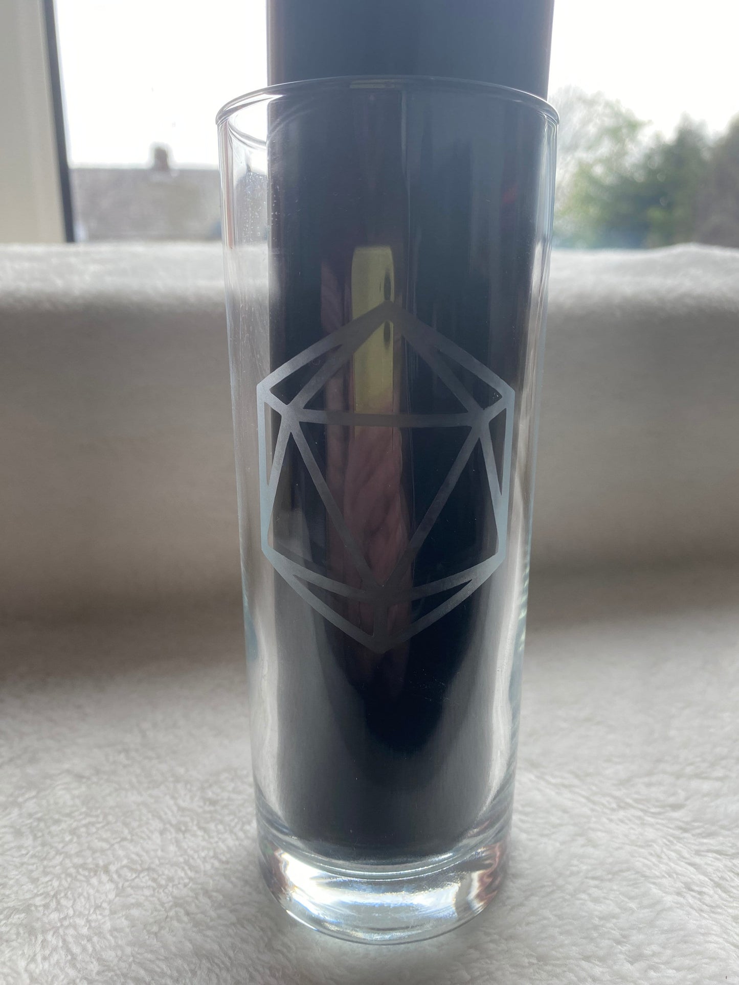 Dice Dungeons & Dragons DnD Etched Drinking Glass