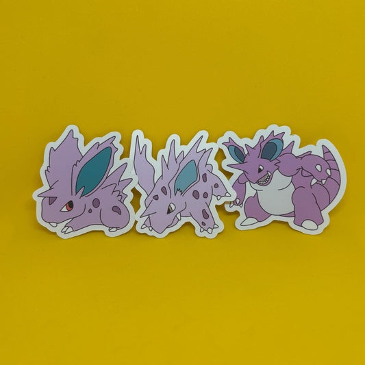 Pokemon Nidoran Nidorino Nidoking Stickers
