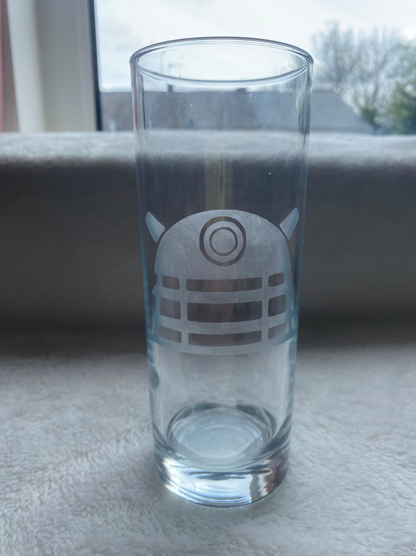 Dalek Etched Drinking Glass