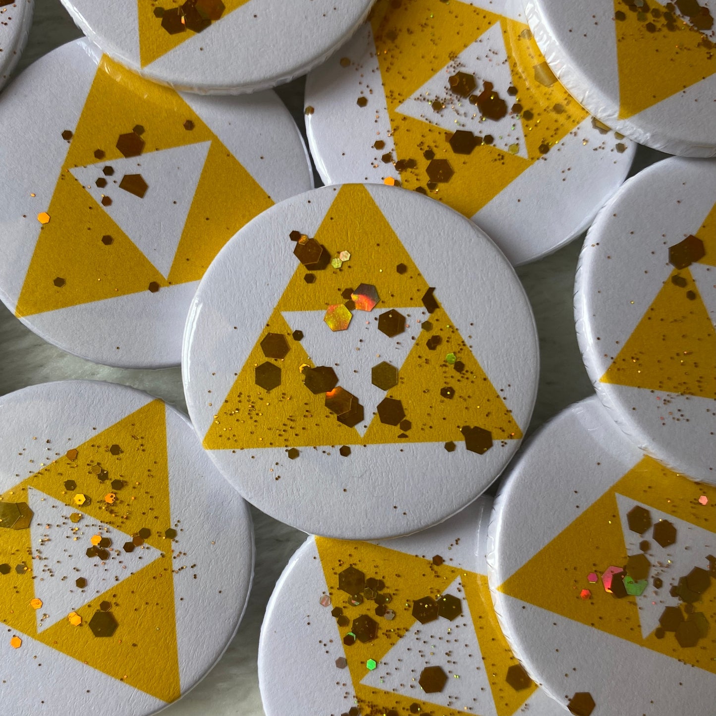 Triforce Glitter Badge 38mm