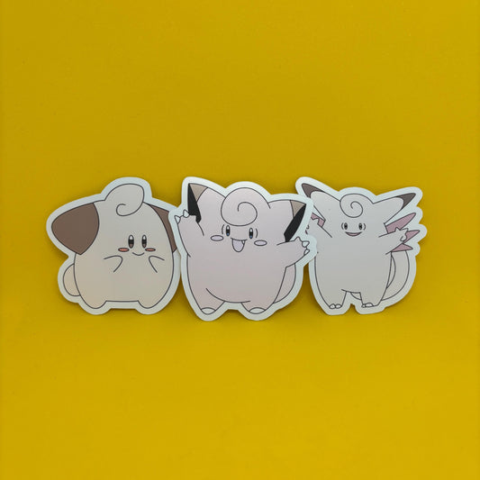 Pokémon Cleffa Clefairy Clefable Stickers