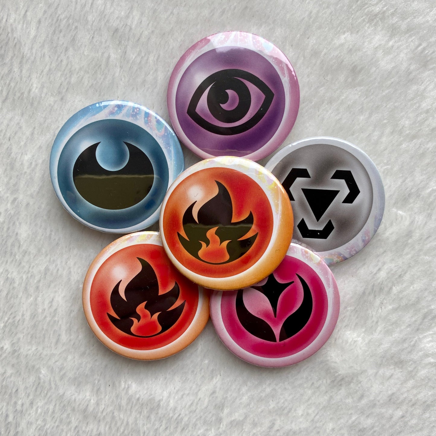Pokemon Type Badges (38mm Recycled Material)