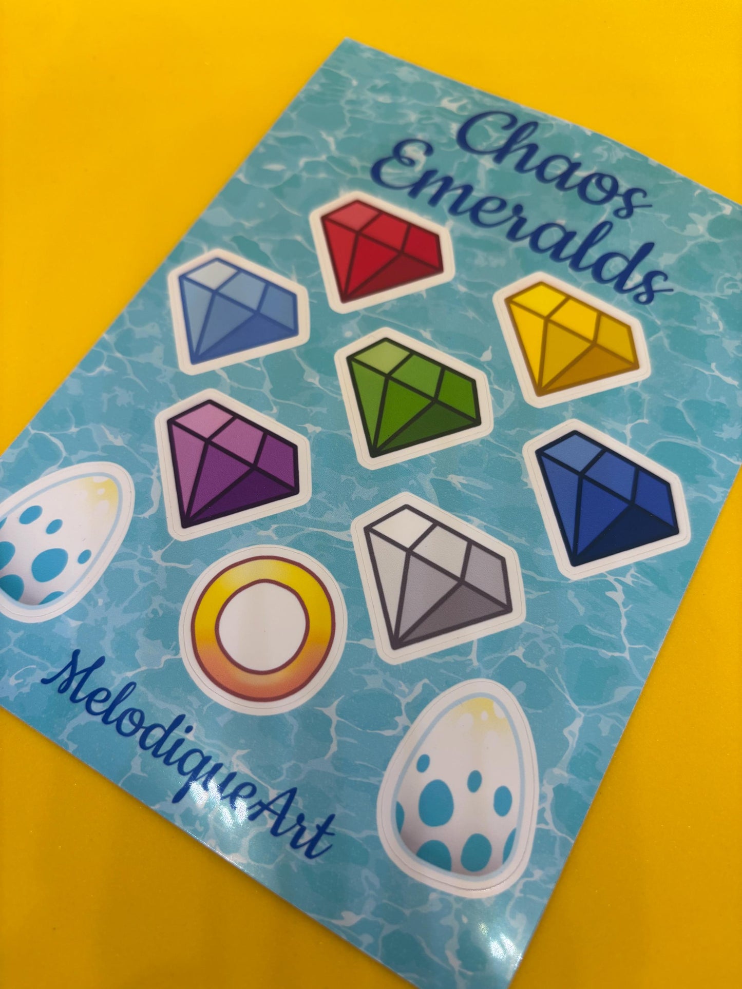 Chaos Emeralds Sonic the Hedgehog Sticker Sheet