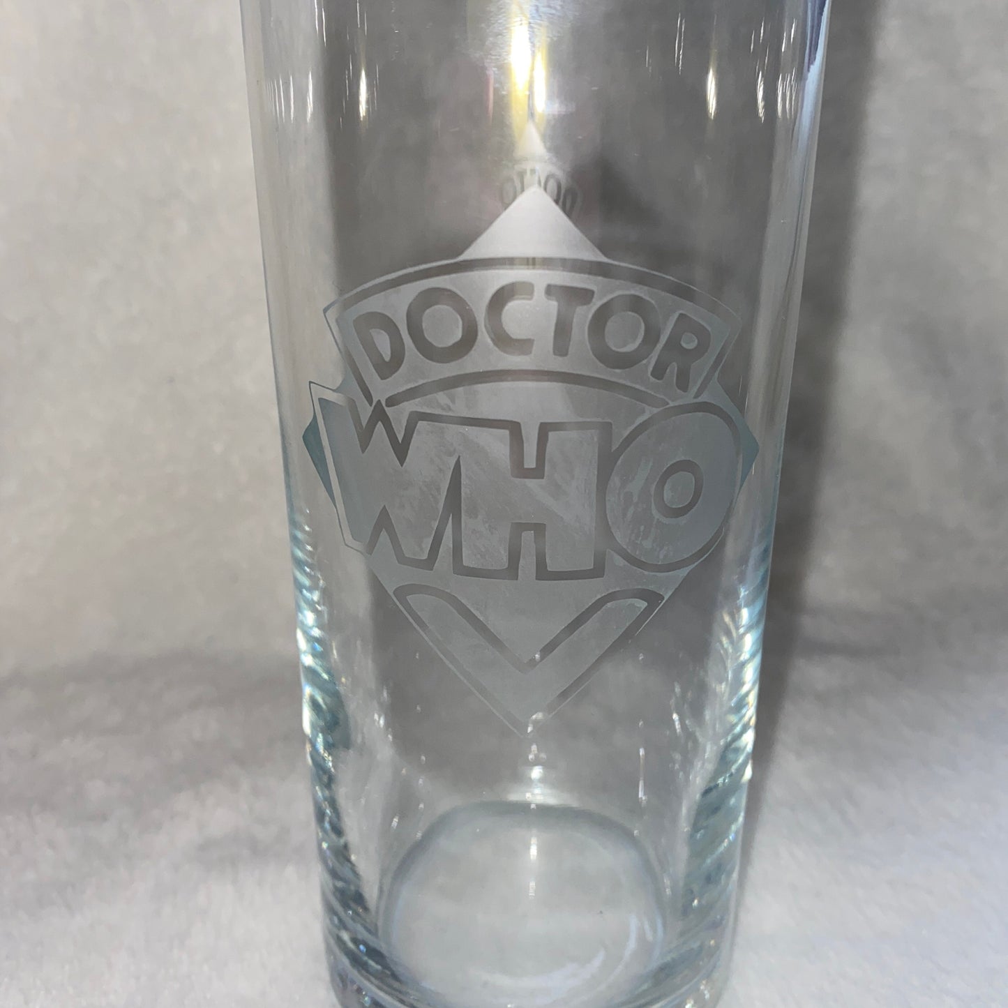 Doctor Who Logo Etched Drinking Glass