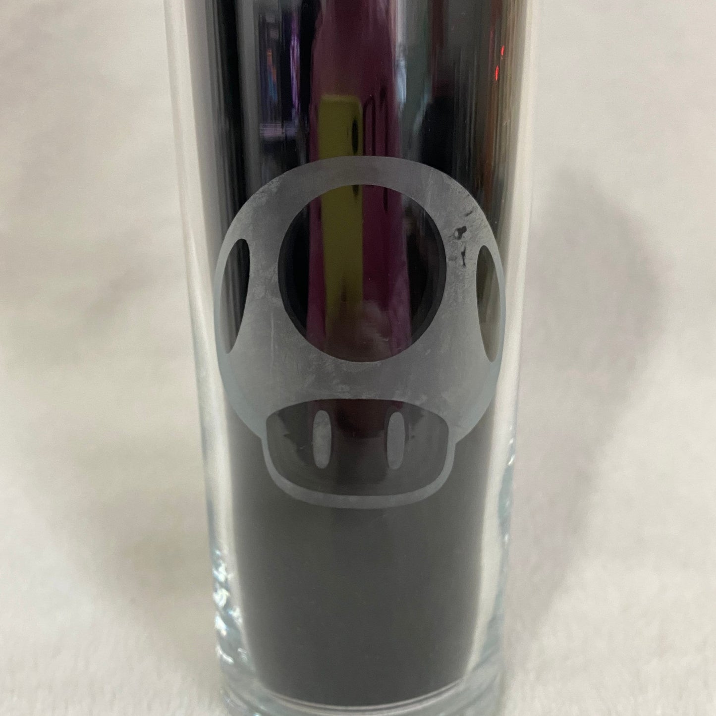 Mario Mushroom Etched Glass