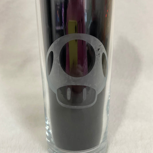 Mario Mushroom Etched Glass